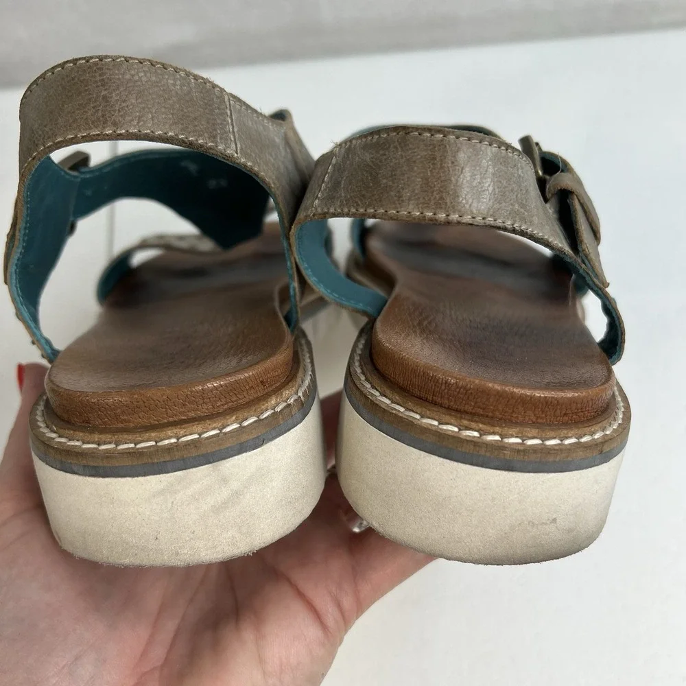 Roan By Bed Stu Women's Size 7.5 Martina Leather Sandals in Alkaline Epica Gray